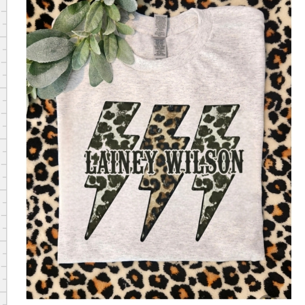 Lainey wilson shirt Cheetah Lightening Bolt popular trending country western